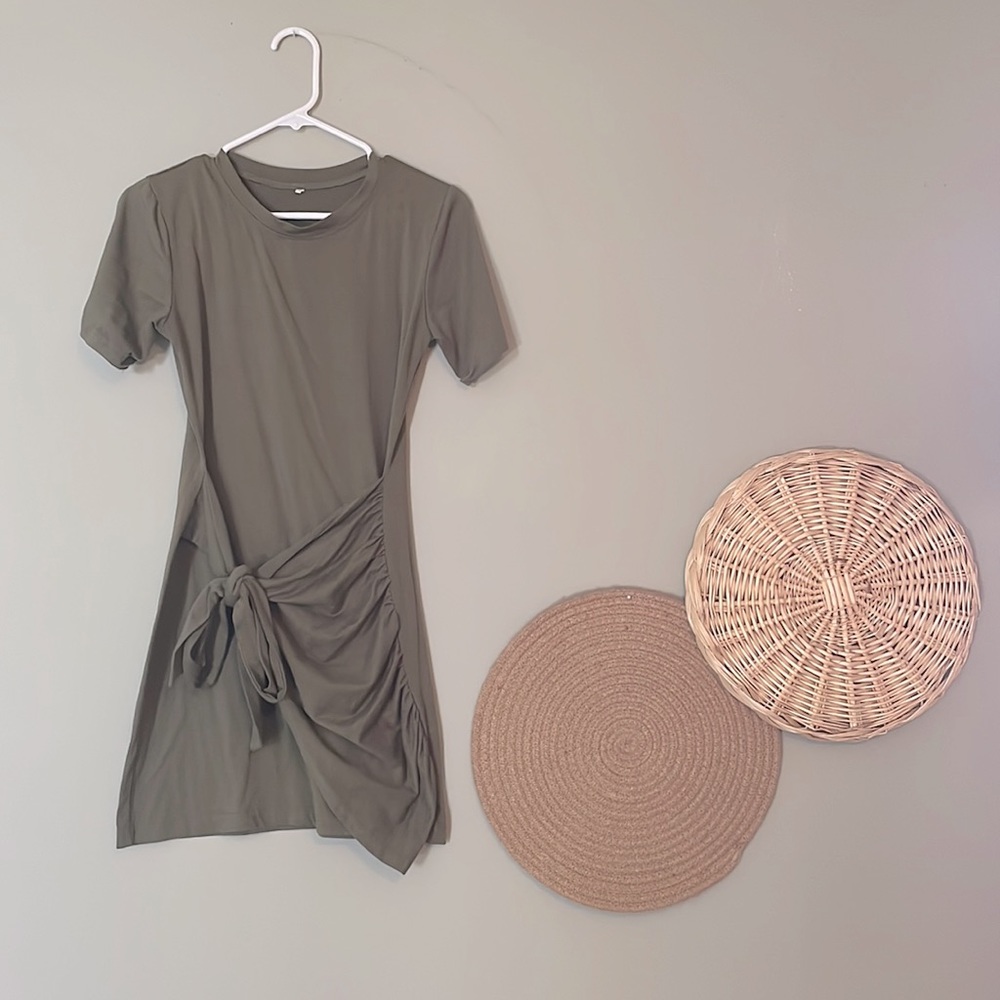 Olive T-Shirt Wrap Dress